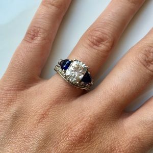 Diamonique Sapphire Ring Set